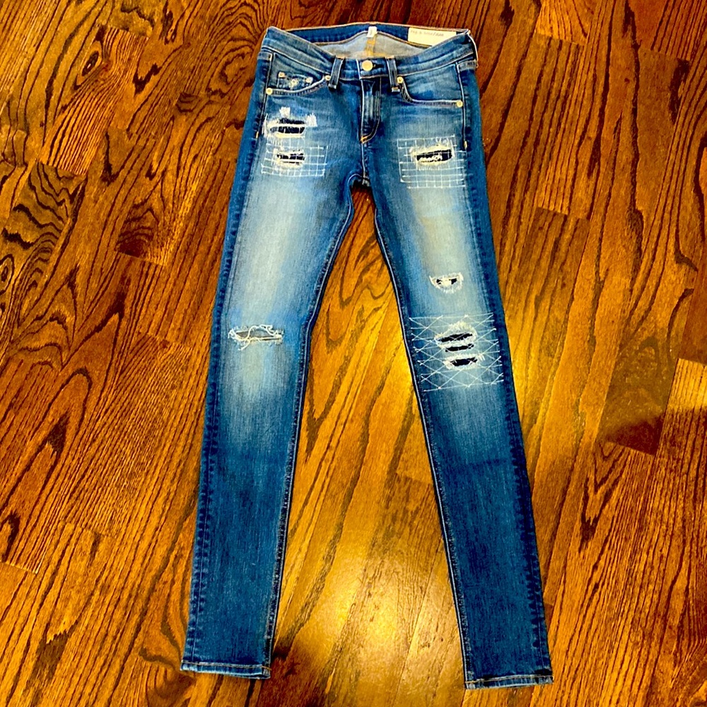 Rag and bone skinny distressed jeans